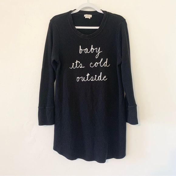 Kate Spade Baby it’s Cold Outside Embroidered Thermal Knit Pajama Sleep Dress - Picture 2 of 8